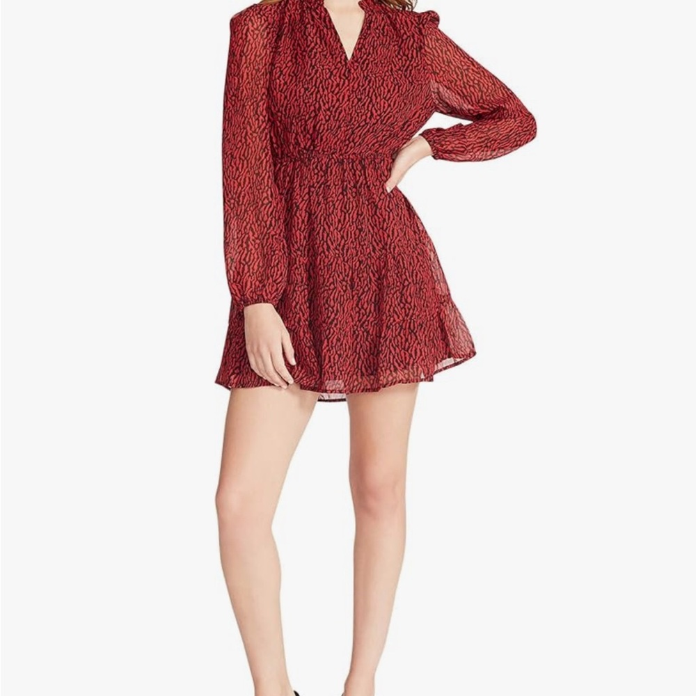 Steve Madden Red Buttoned V-Neck Sundress